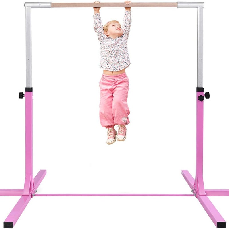 Stalowa Drążek Gimnastyczny, Regulowana Szerokość/Wysokość, Obciążenie 100-120 kg, Drążek Treningowy dla Dzieci w Wieku 6-12 lat, do Siłowni, Domu