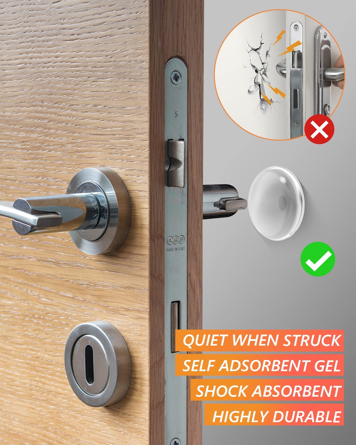 Butées de porte lot de 6 pièces en silicone transparent - 2