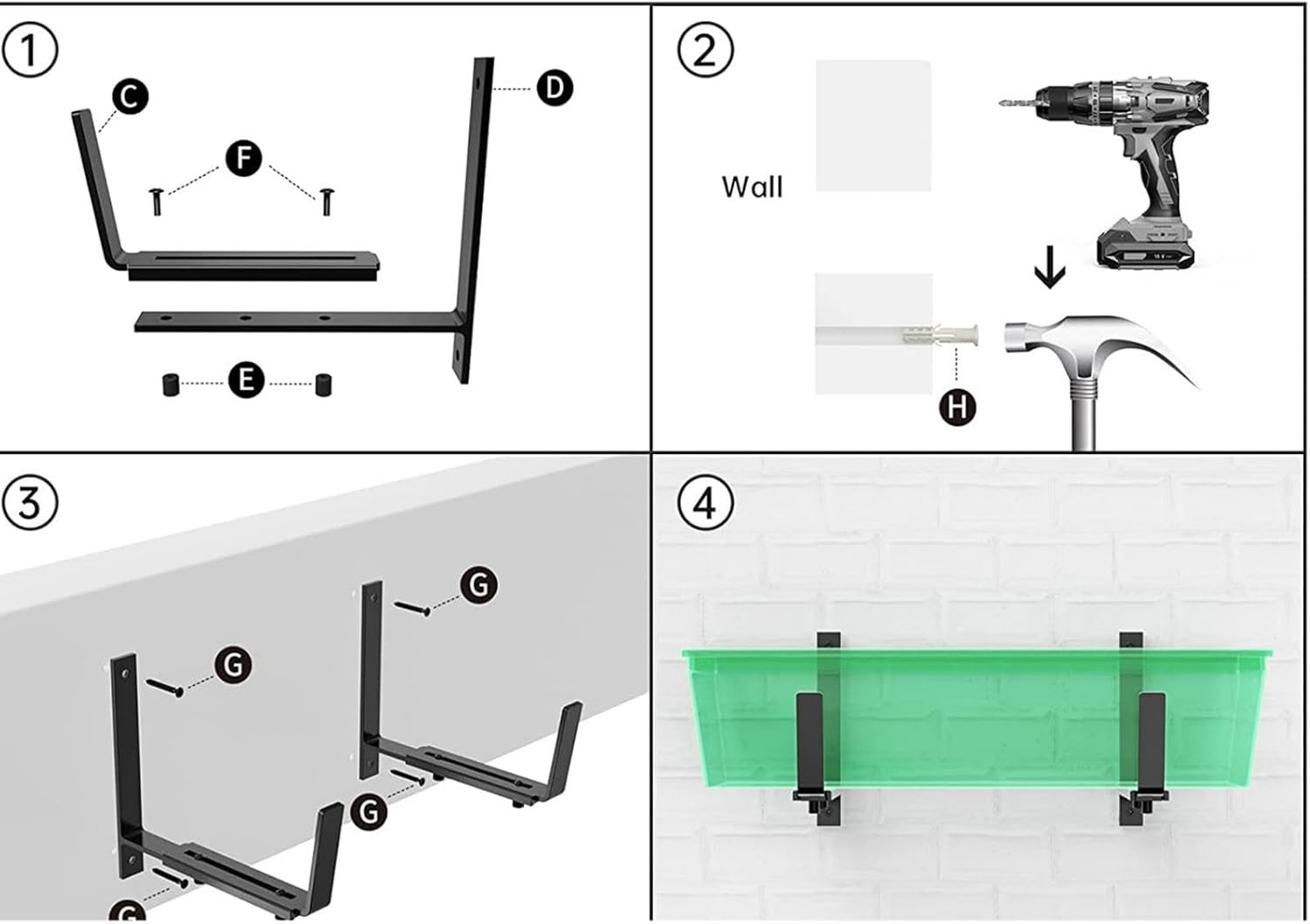 Support pour jardinière en métal, réglable, robuste, idéal pour balcon ou jardin - Lot de 2 pièces - 3