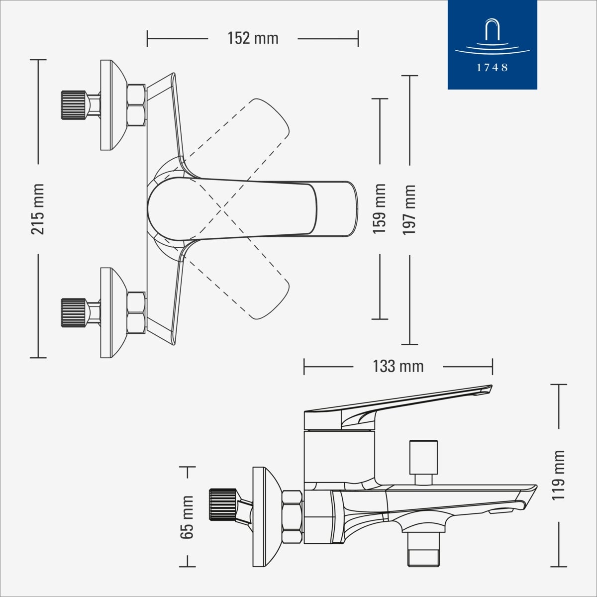 Villeroy & Boch - Oasis Mitigeur Douche/Baignoire Mural Noir Mat. Inverseur et Régulateur de Jet. Anti-retour. Durable - 6