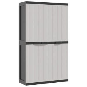Coffre De Rangement Extérieur 96L Avec Couvercle - Motif Osier, Résistant Aux Intempéries, Noir/marron