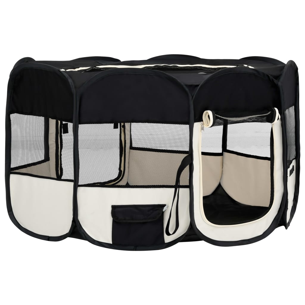 Maison Exclusive - Box per Cani Pieghevole con Borsa Trasporto Nero 145x145x61 cm - 3