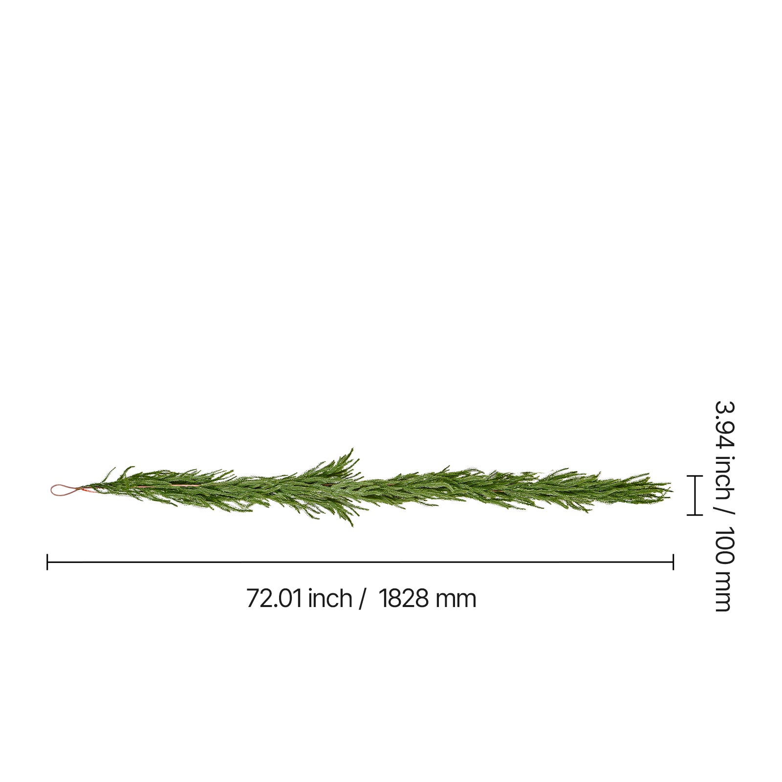 Guirnalda navideña SucceBuy de 1,8 m, guirnalda artificial de pino Norfolk, decoración verde para interior y exterior, ideal para mesas - 9