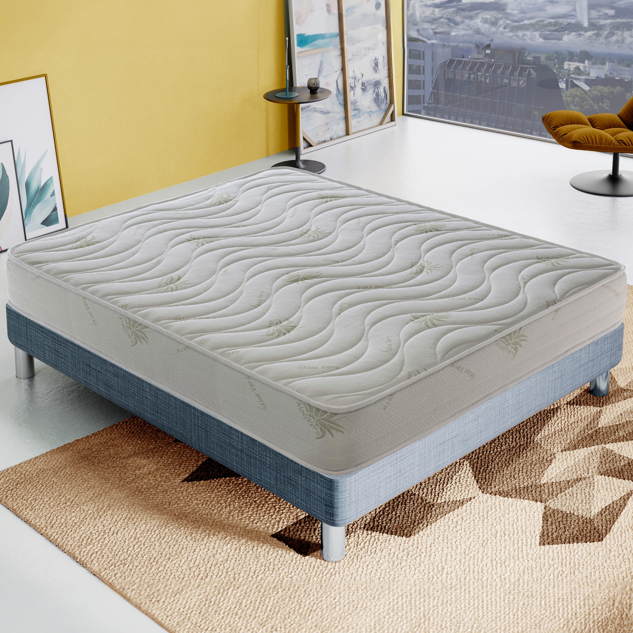 Materasso 140x200 cm Alto 25 cm - Aloe Vera  Ortopedico  Alta densit   Onda Massaggiante - Massimo Comfort | Leroy Merlin