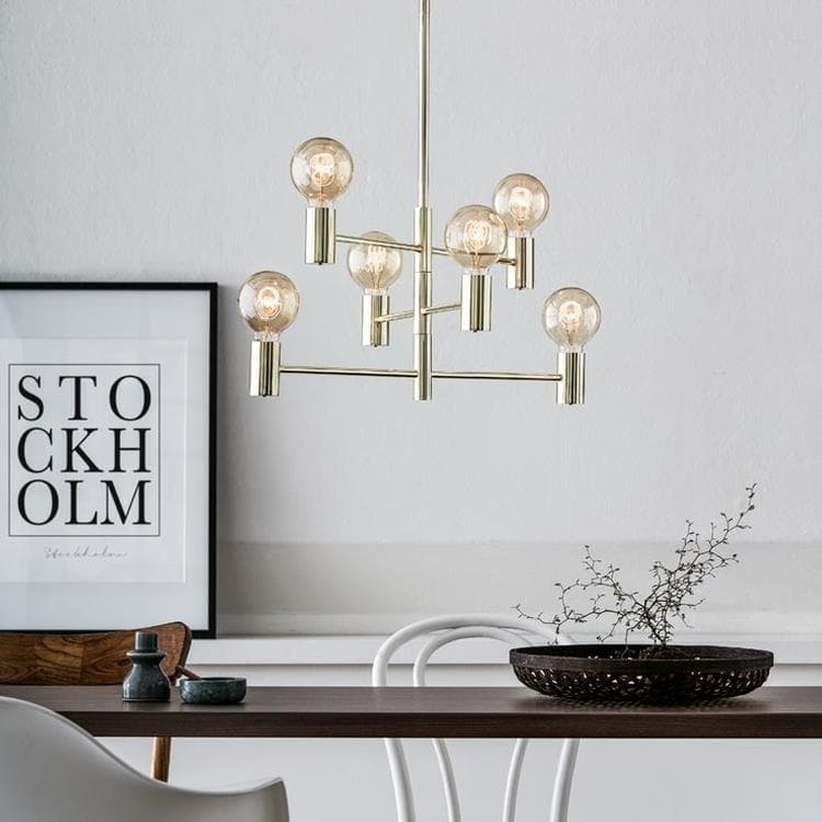 CAPITAL-Suspension 6 lumières avec 3 bras orientables Métal Ø62cm - - 3