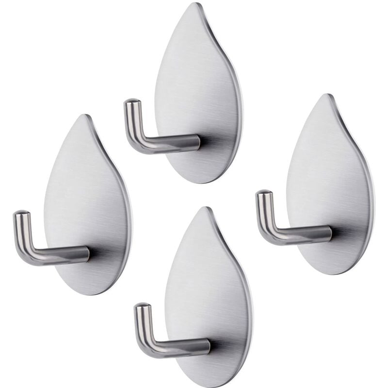 Hak samoprzylepny, 4 sztuki, samoprzylepny hak, stal nierdzewna 304, wodoodporny wieszak na ręczniki, łazienkowy, nośność 3 kg, para haków