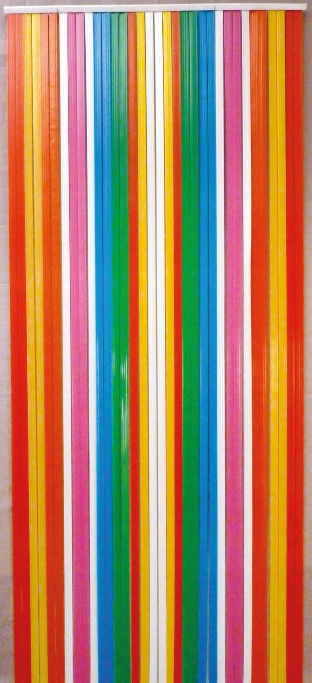 Rideau de porte MOREL lanières plastiques Antilles Multicolore 90x220 cm
