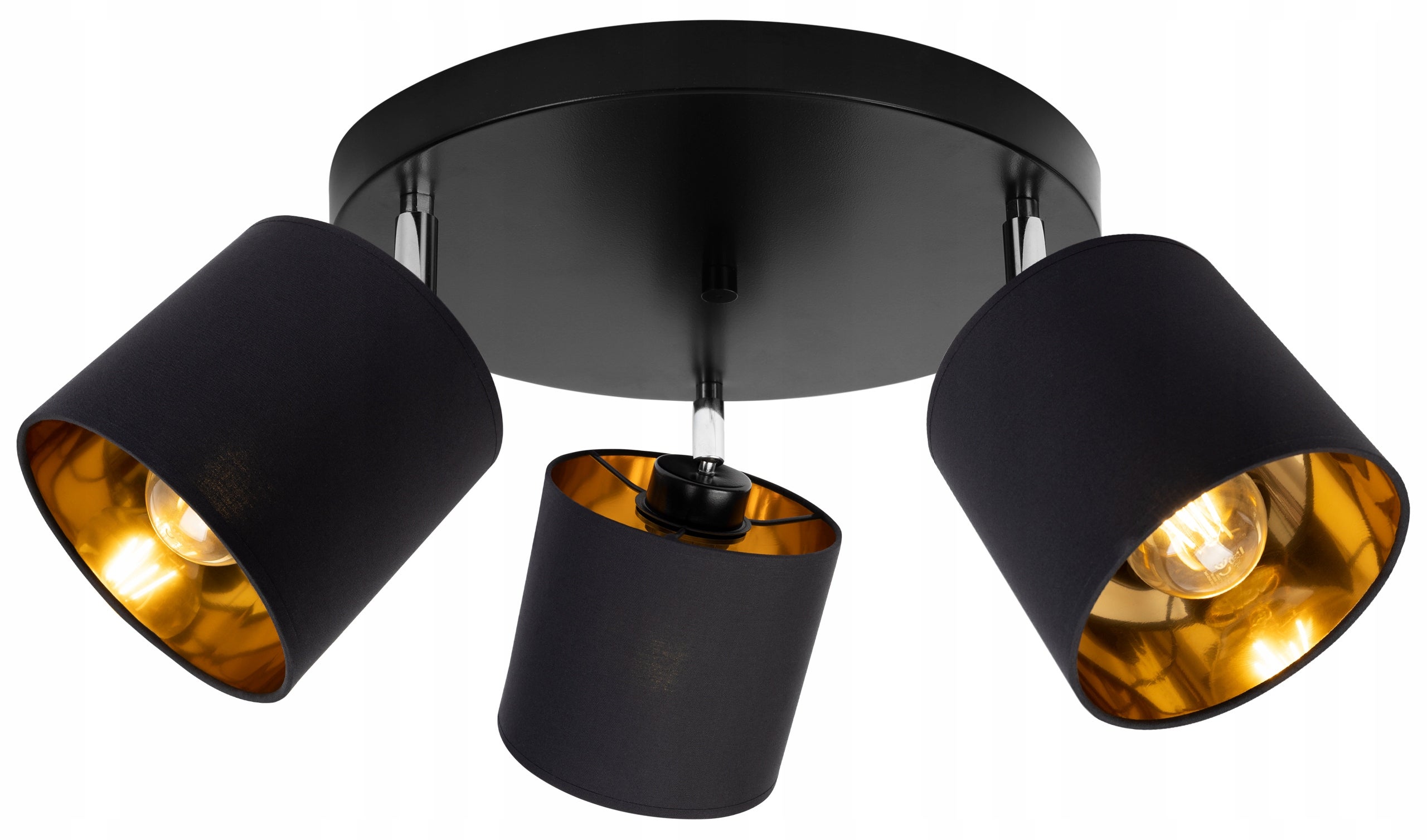 Lampa sufitowa wisząca LED modern 3xE27 klosz owalny złoty/czarny Light Home LH