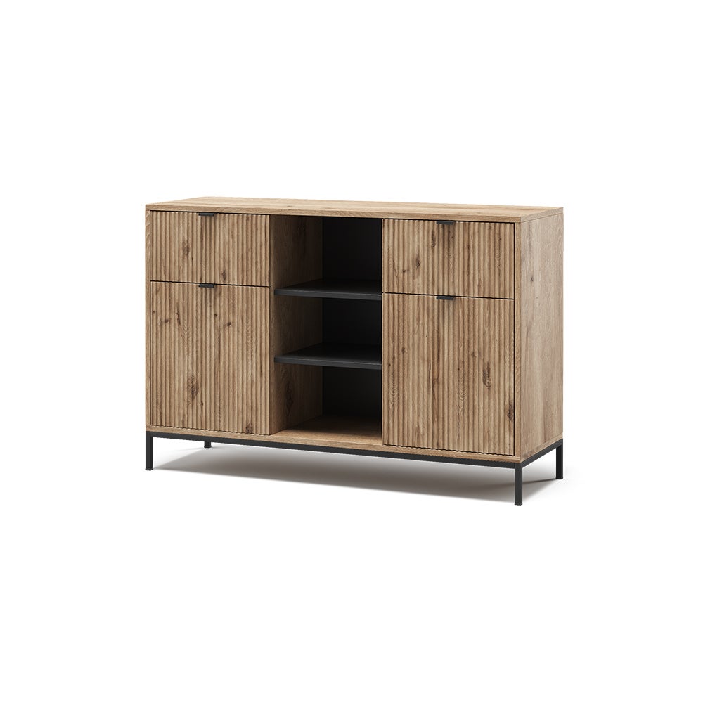 Vicco Kredens Eliza, Viking Oak, 120 x 81.2 cm z 2 szufladami i 2 drzwiami