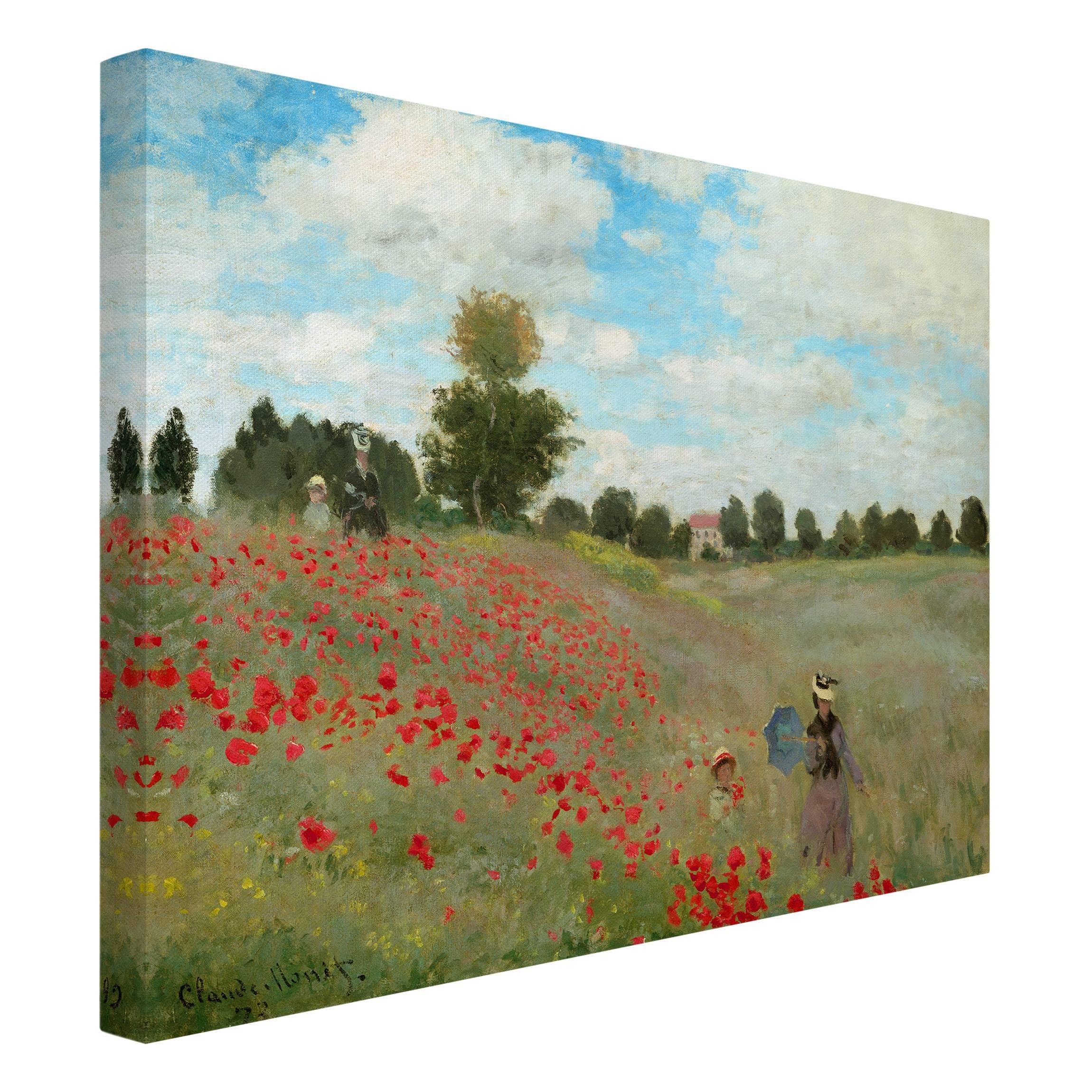 Impression sur toile tableau sur toile châssis vert Claude Monet prairie fleurie peinture 163 chambre à coucher salon couloir 100 x 75 cm - 4