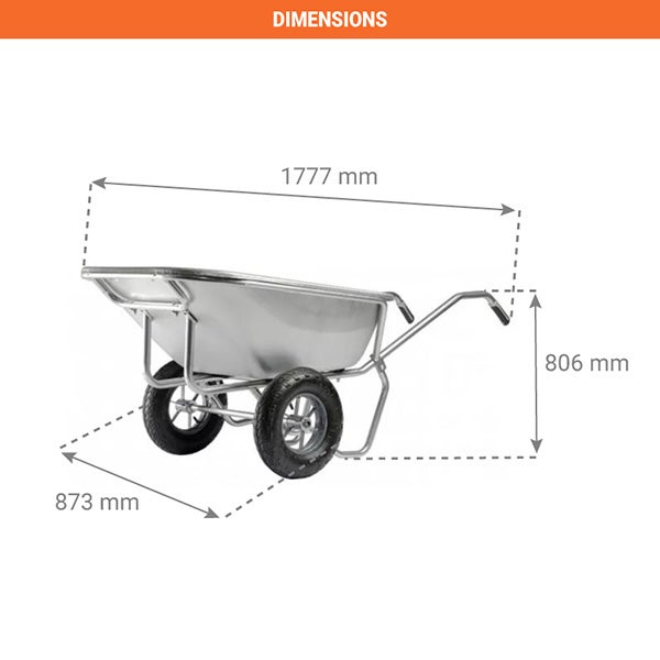 Brouette 2 roues - Caisse 160L - 306225701 - 2