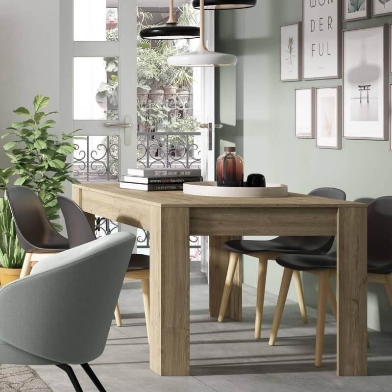 Mobelcenter - Mesa de Comedor Extensible Bass - Color naturale - Ancho 140 cm x Fondo 90 cm x Alto 76 cm (1450) - 5