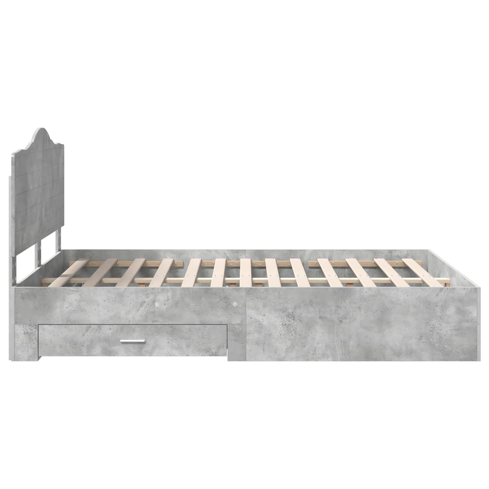 Cadre de lit gris béton 140 x 190 cm en panneau de bois - 9