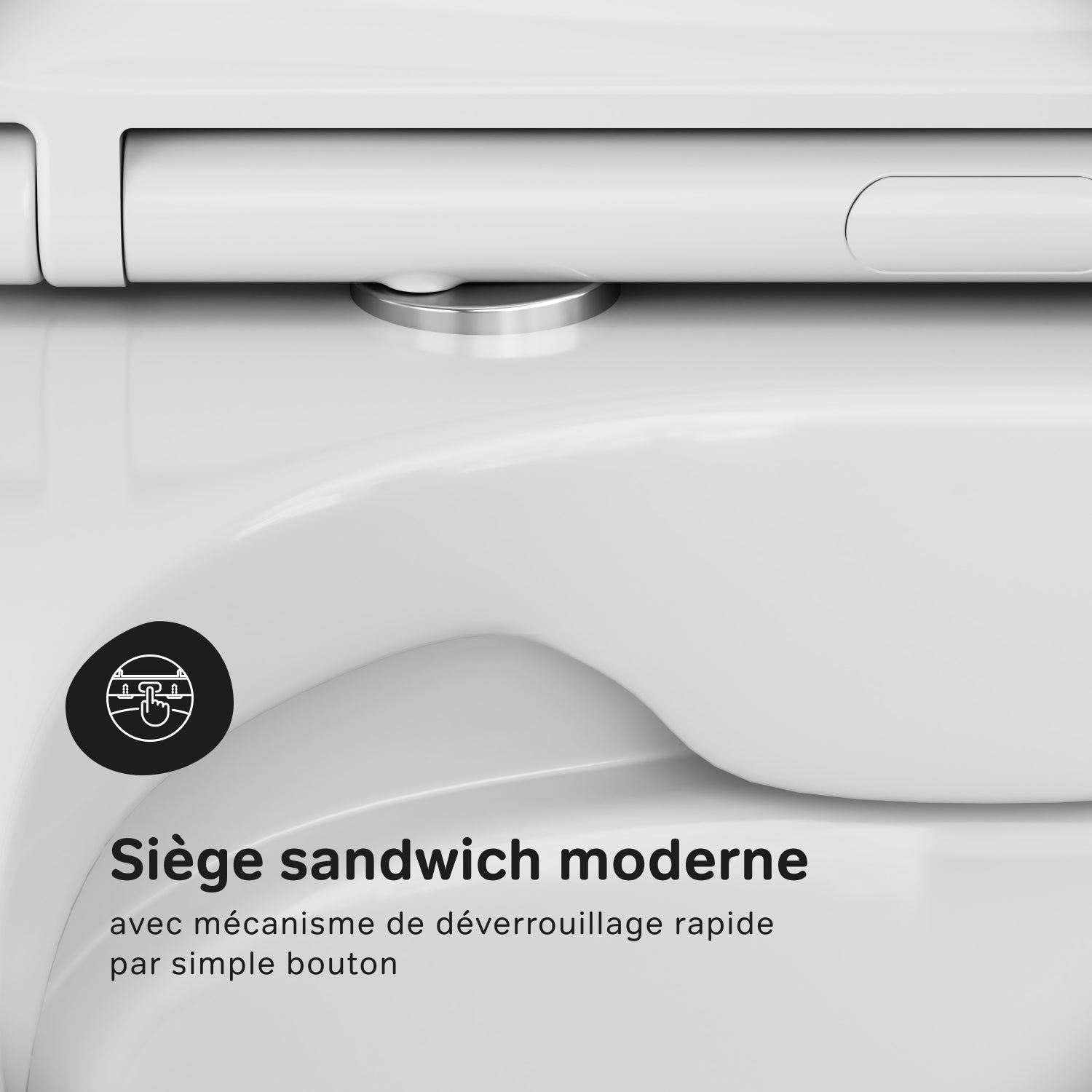 WC Suspendu en céramique sans bride Cuvette Toilette WC suspendu sans bord FlashClean abattant amovible frein de chute Softclosing Blanc AM.PM X-Joy S - 7