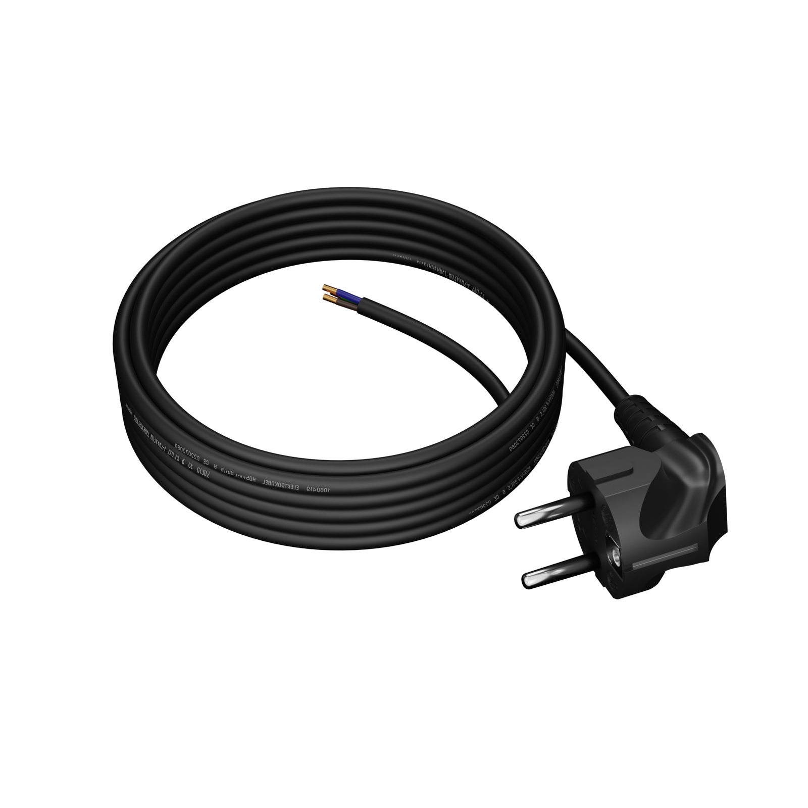 Przewód przyłączeniowy 5m z wtyczką kątową Uni-Schuko 250V 16A 3x1 mm² OMY PP-50 czarny W-97174