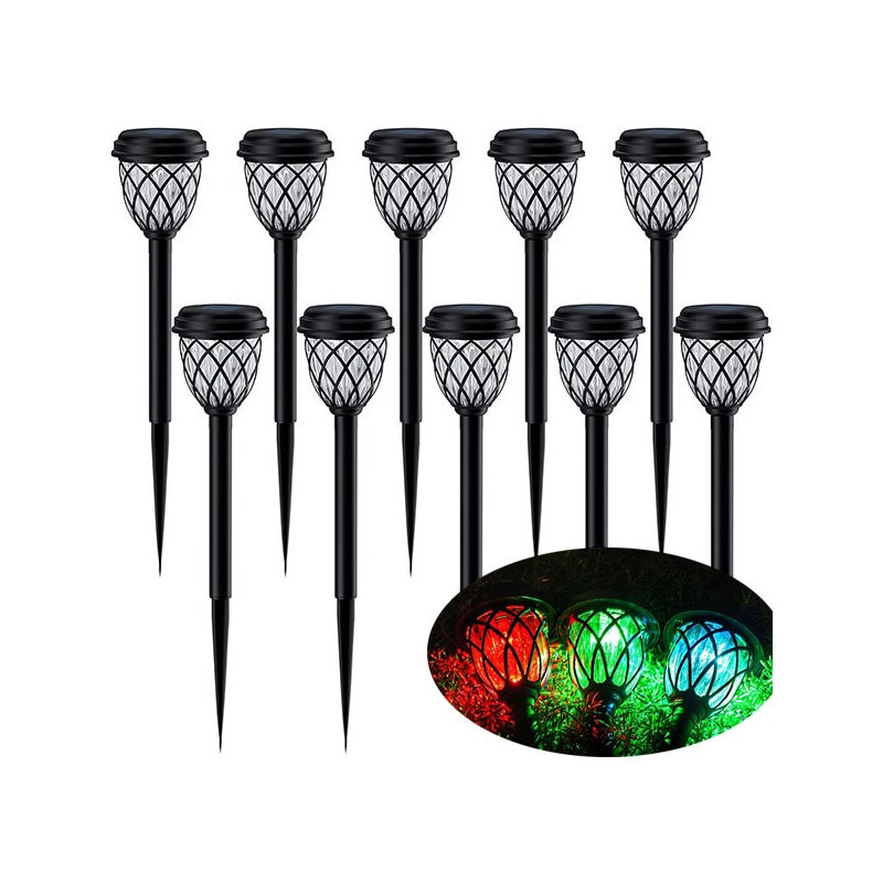 10 sztuk solarnych lamp ścieżkowych zewnętrznych, wodoodporne lampki LED w kolorze światła, lampki do ogrodu - 41 cm