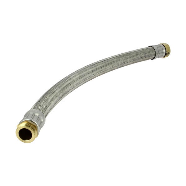 Tuyau Flexible En Tresse Inox 70 Cm - Raccord Mâle/femelle 1 Pouce - 12