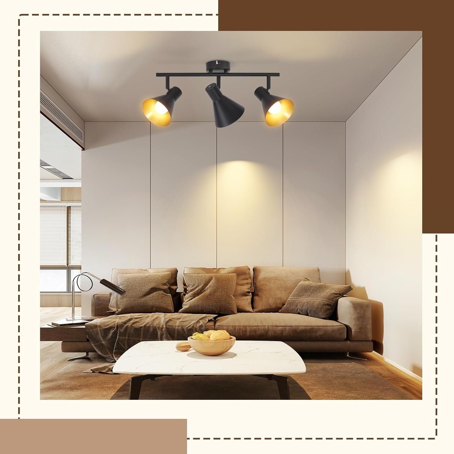Plafoniera 3 Faretti Orientabili In Metallo Nero – 3xE14 – Lampada Da Soffitto Per Cucina, Soggiorno, Camera Da Letto – Design Industriale - 4