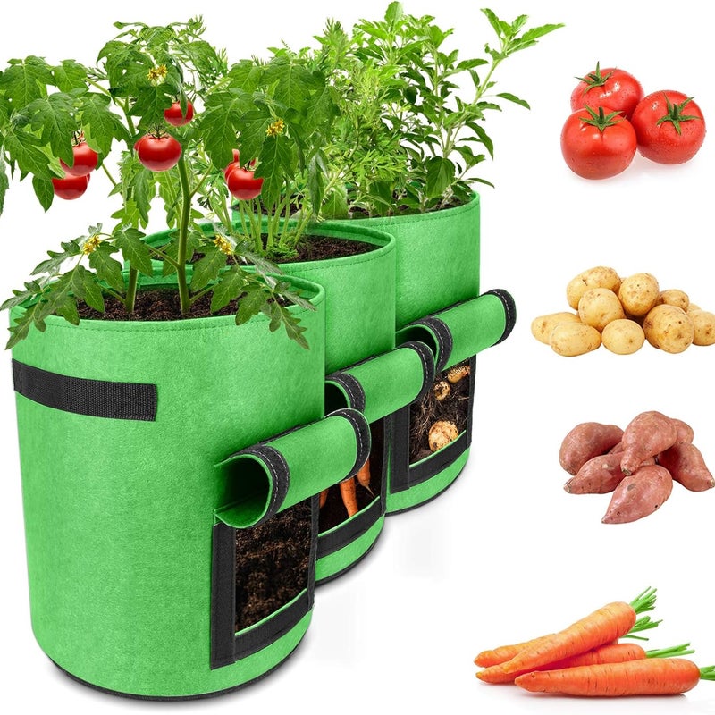 Zestaw 2 worków do sadzenia ziemniaków, 10-galonowy worek ogrodowy z włókniny, worek na ziemniaki z okienkiem i uchwytem, duży worek