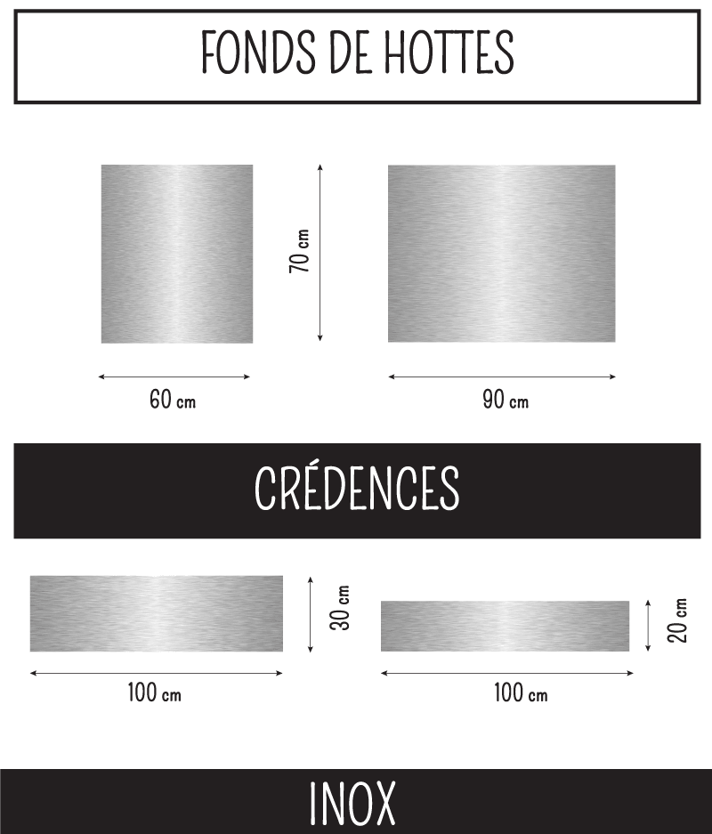 Pannello da cucina adesivo in alluminio spazzolato INOX 100 cm x 20 cm Ma Nouvelle Déco - 4