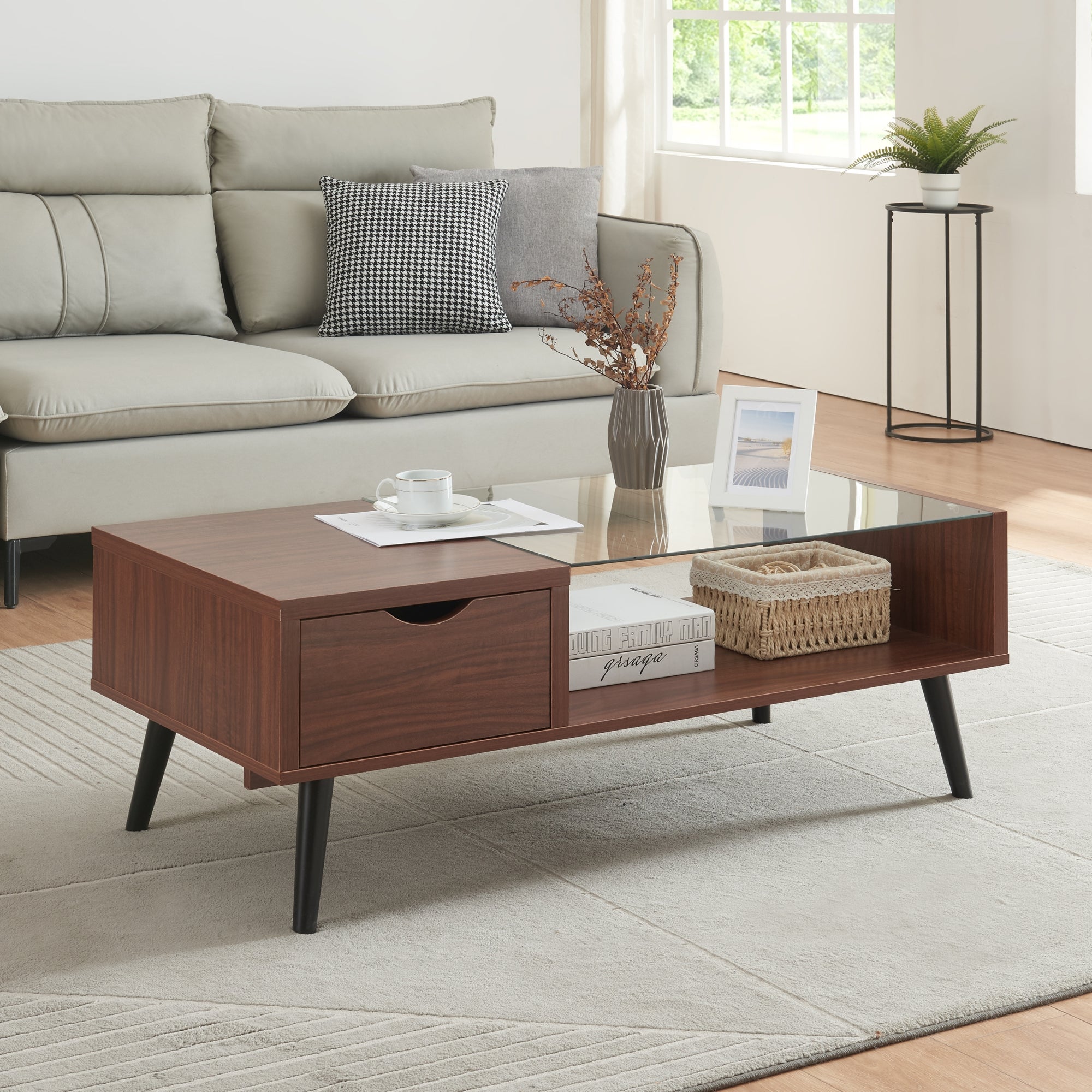 Tavolino Centrale da Salotto Markaryd con Cassetto e Piano in