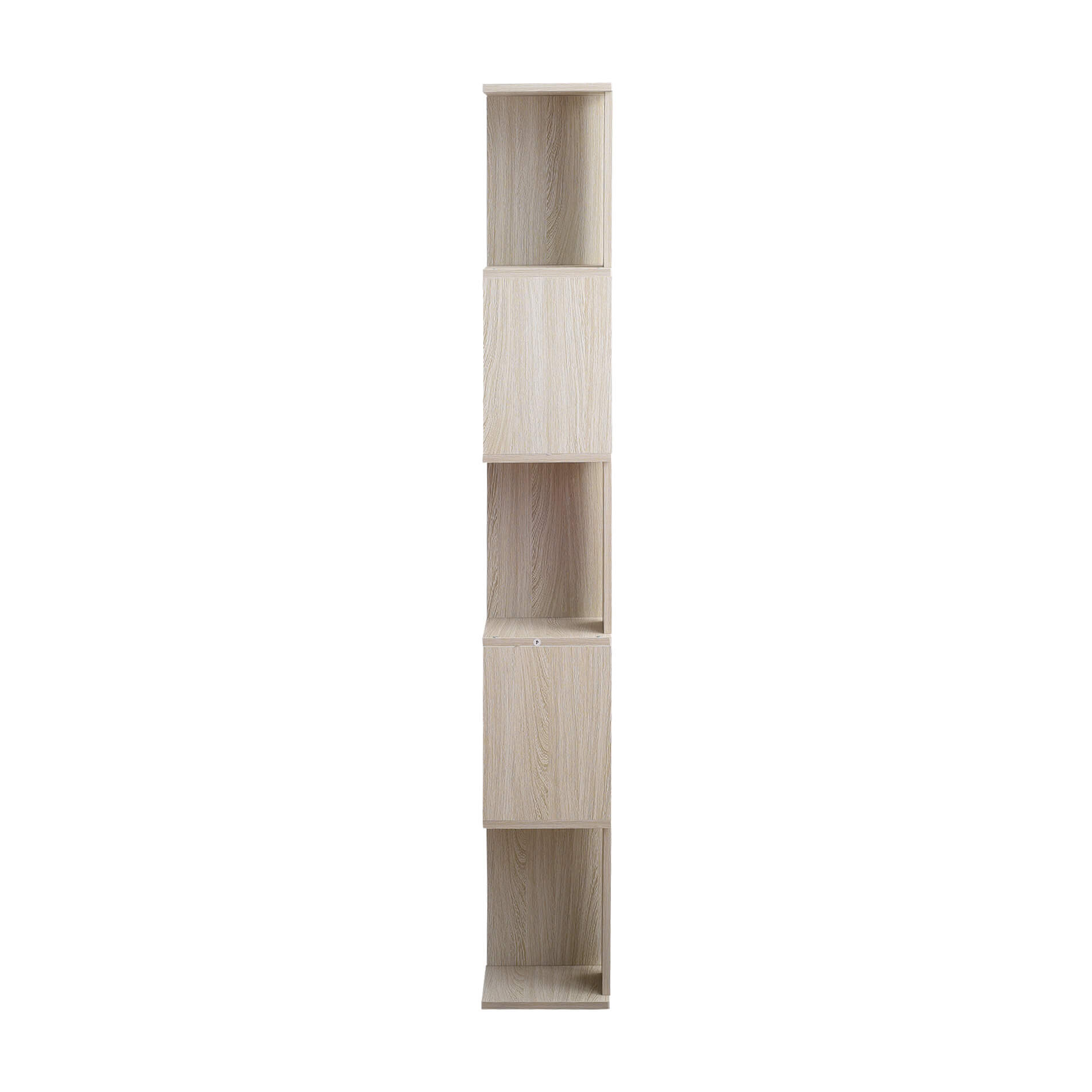 Scaffale Libreria Mobili Rebecca 5 Ripiani Abete Sbiancato Mdf Sala 169x60x24 - 7