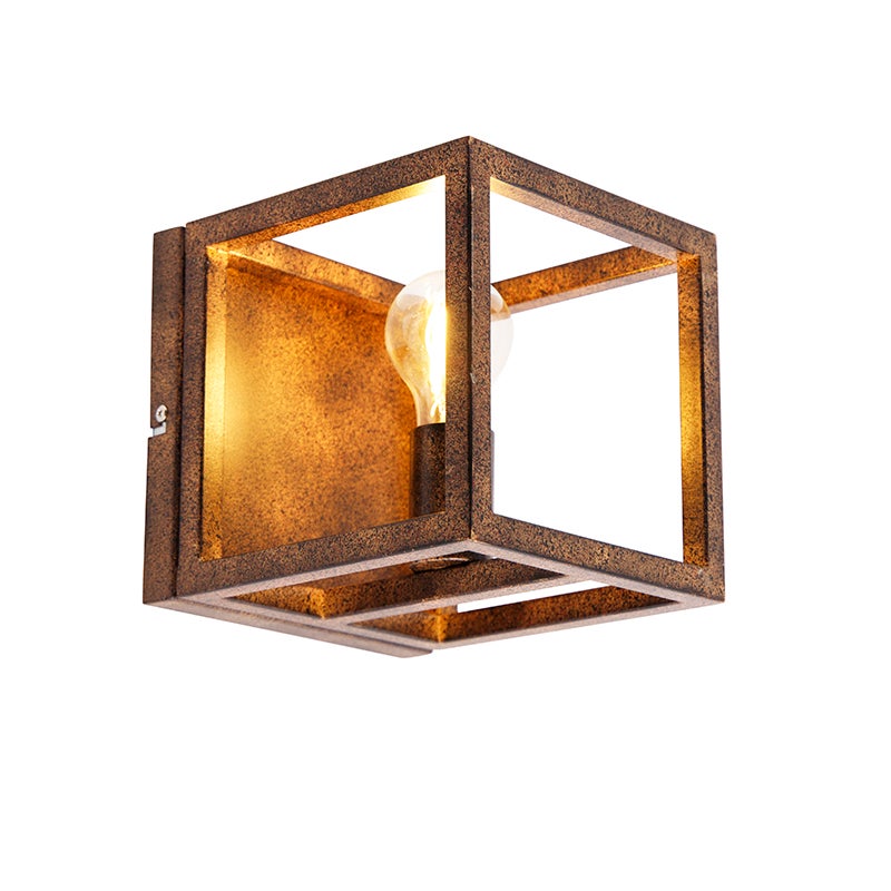 Industrialna lampa ścienna rdzawo-brązowa - Cage