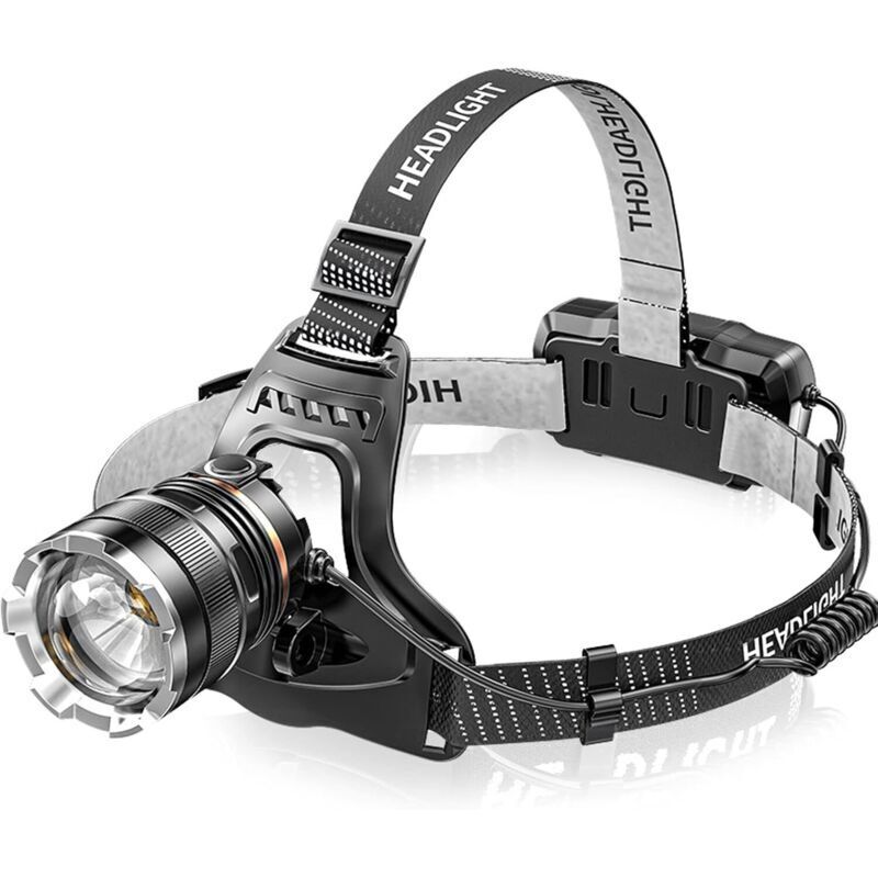 Lanternă frontală LED reîncărcabilă, super luminoasă, 50.000 lumeni, 4 moduri LED, senzor și lumină roșie, reîncărcabilă prin USB, 5200 mAh