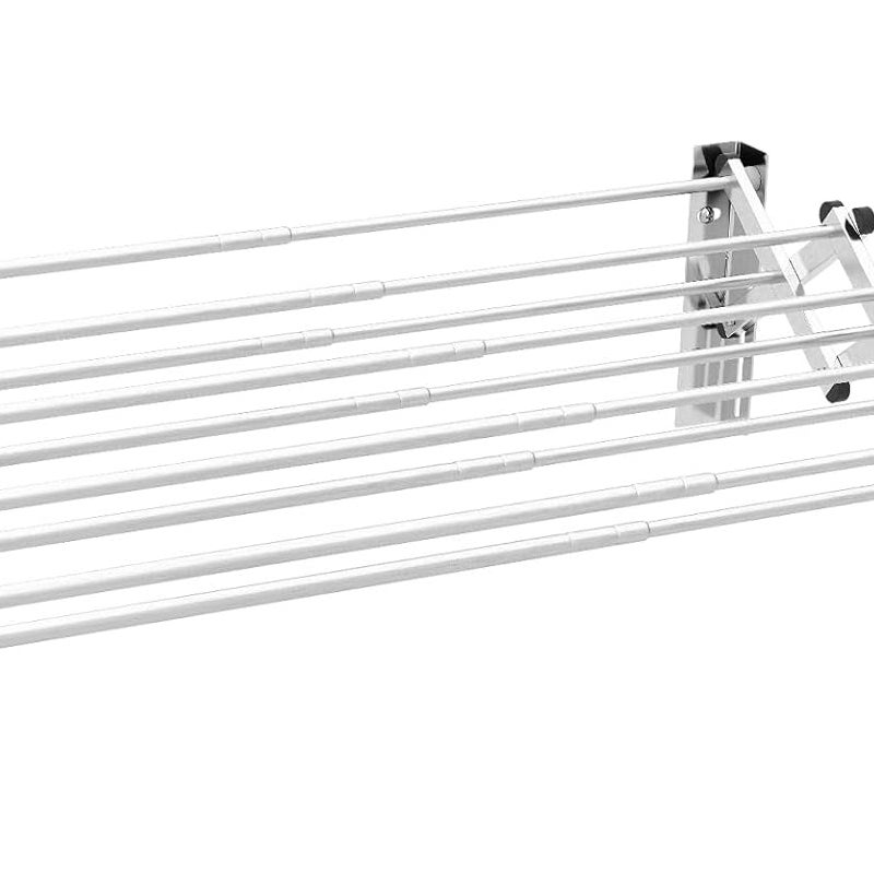 Suszarka Ścienna z 8 Prętami ze Stali Nierdzewnej, Składana Suszarka do Ubrań do Domu (50-86 x 12-63 x 22 cm)