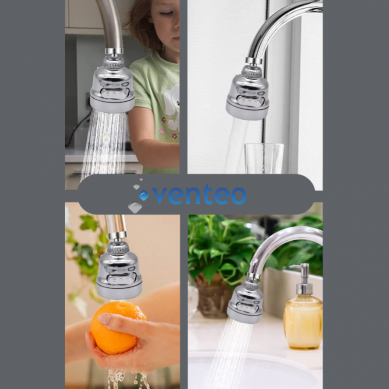 Bocca di erogazione per cucina Venteo - Aeratore per rubinetto - Bocca di erogazione universale per rubinetto da cucina con rotazione a 360° - 5