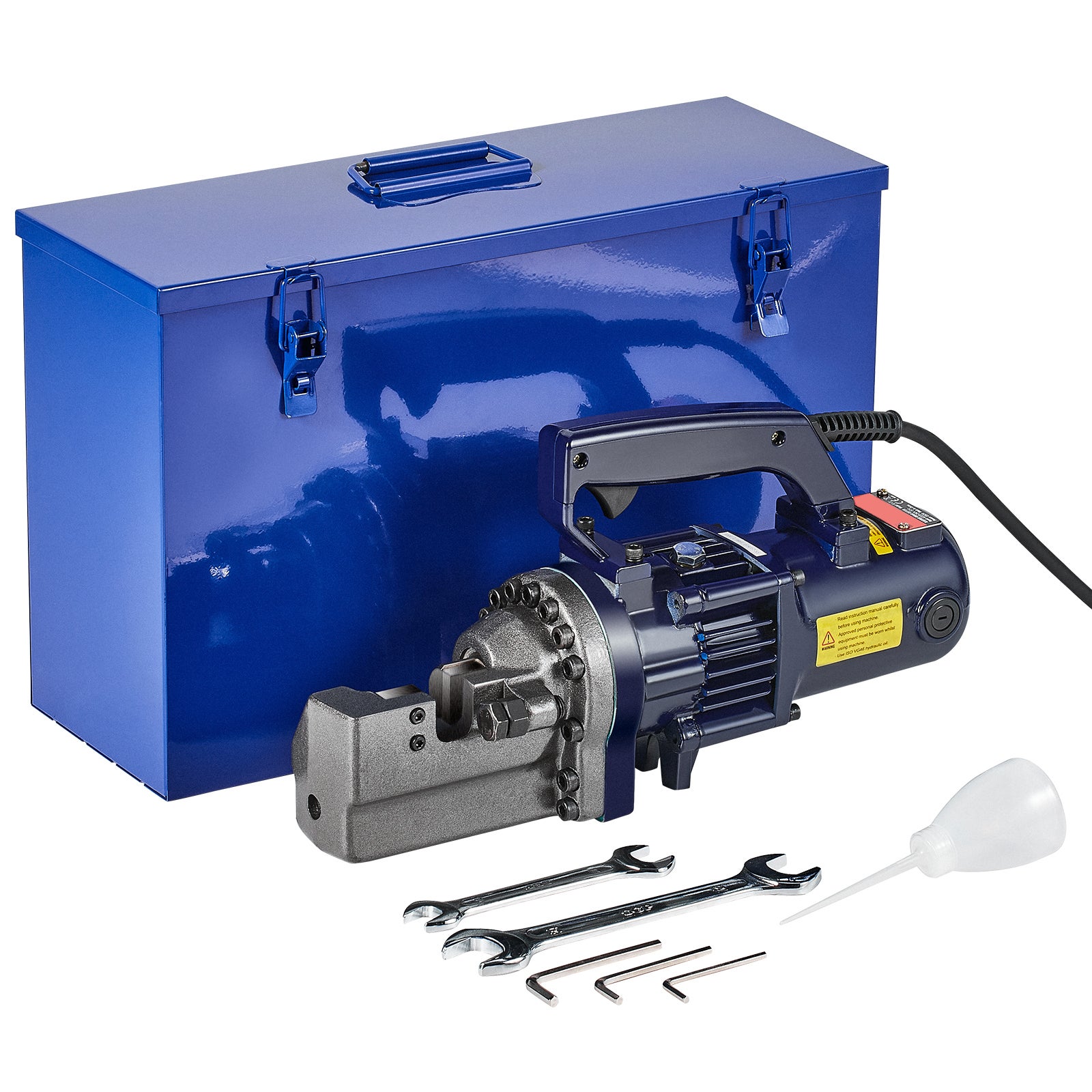 Coupe-barres hydraulique électrique SucceBuy 1350W,4-22mm,portable,acier haute puissance,220V,mallette à outils et bidon d'huile,noir bleu RC-22 - 3