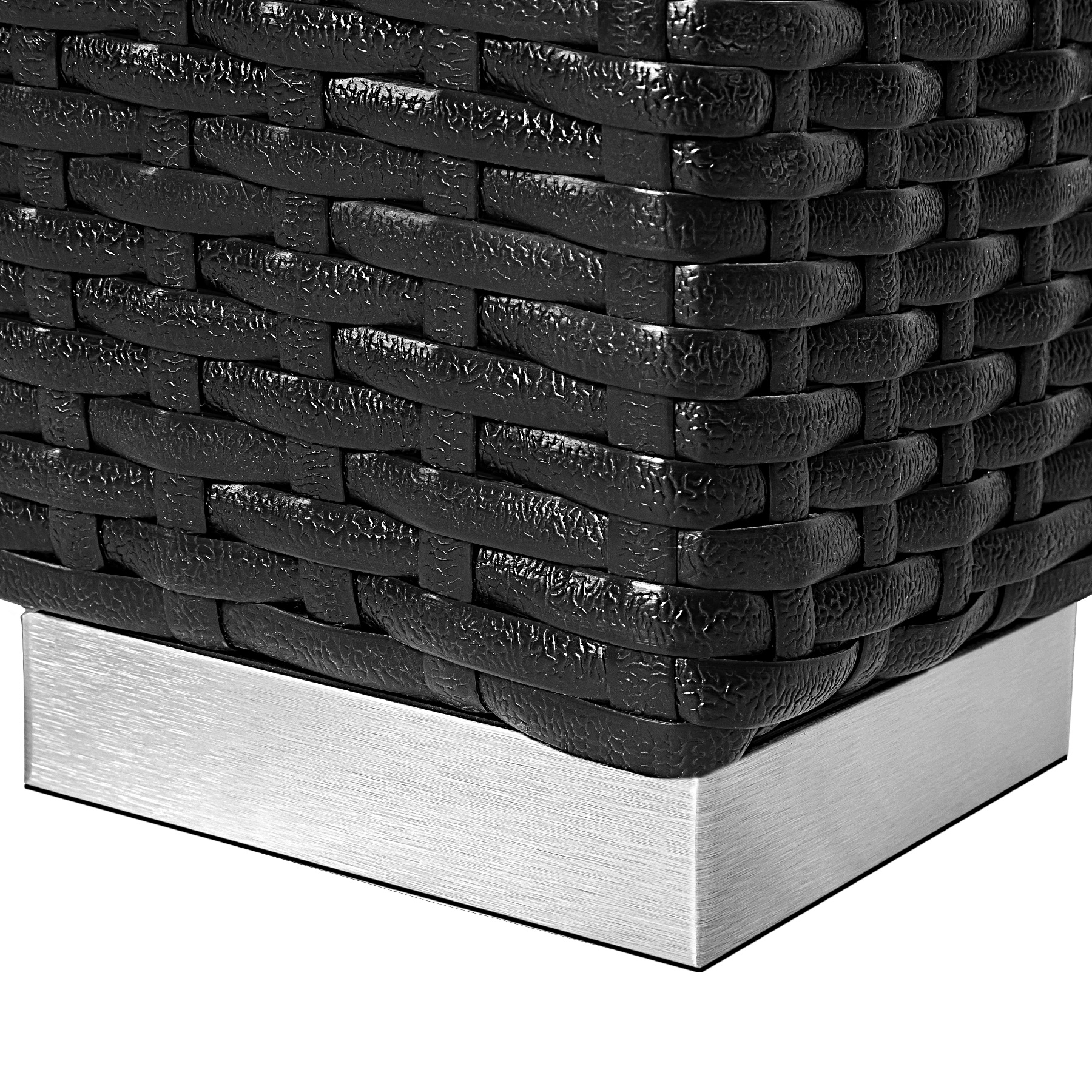 Set di 2 lettini prendisole in rattan resina intrecciata e alluminio con copertura protettiva e tavolo, nero, TECTAKE - 5