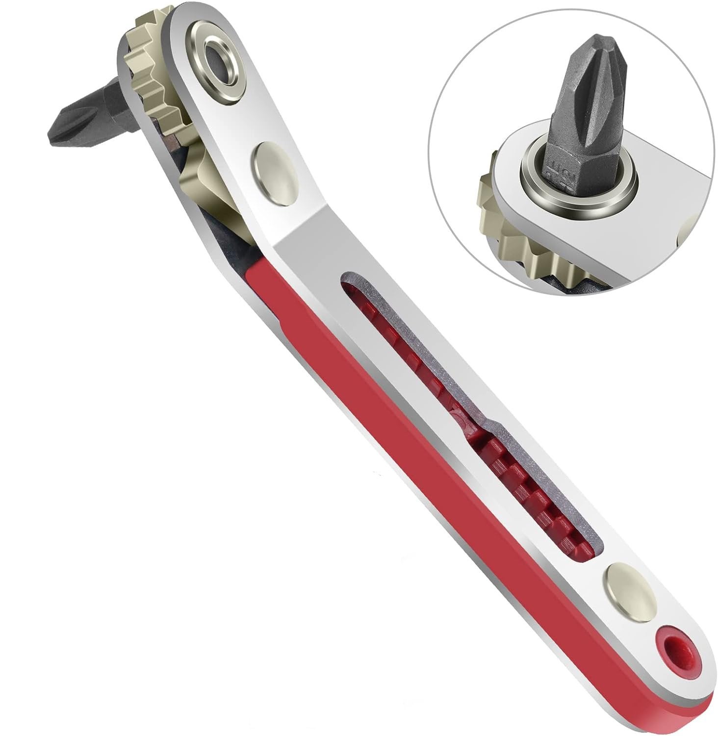 1 x mini grzechotka 1/4", napęd 1/4", wysoki moment obrotowy, bez końcówek