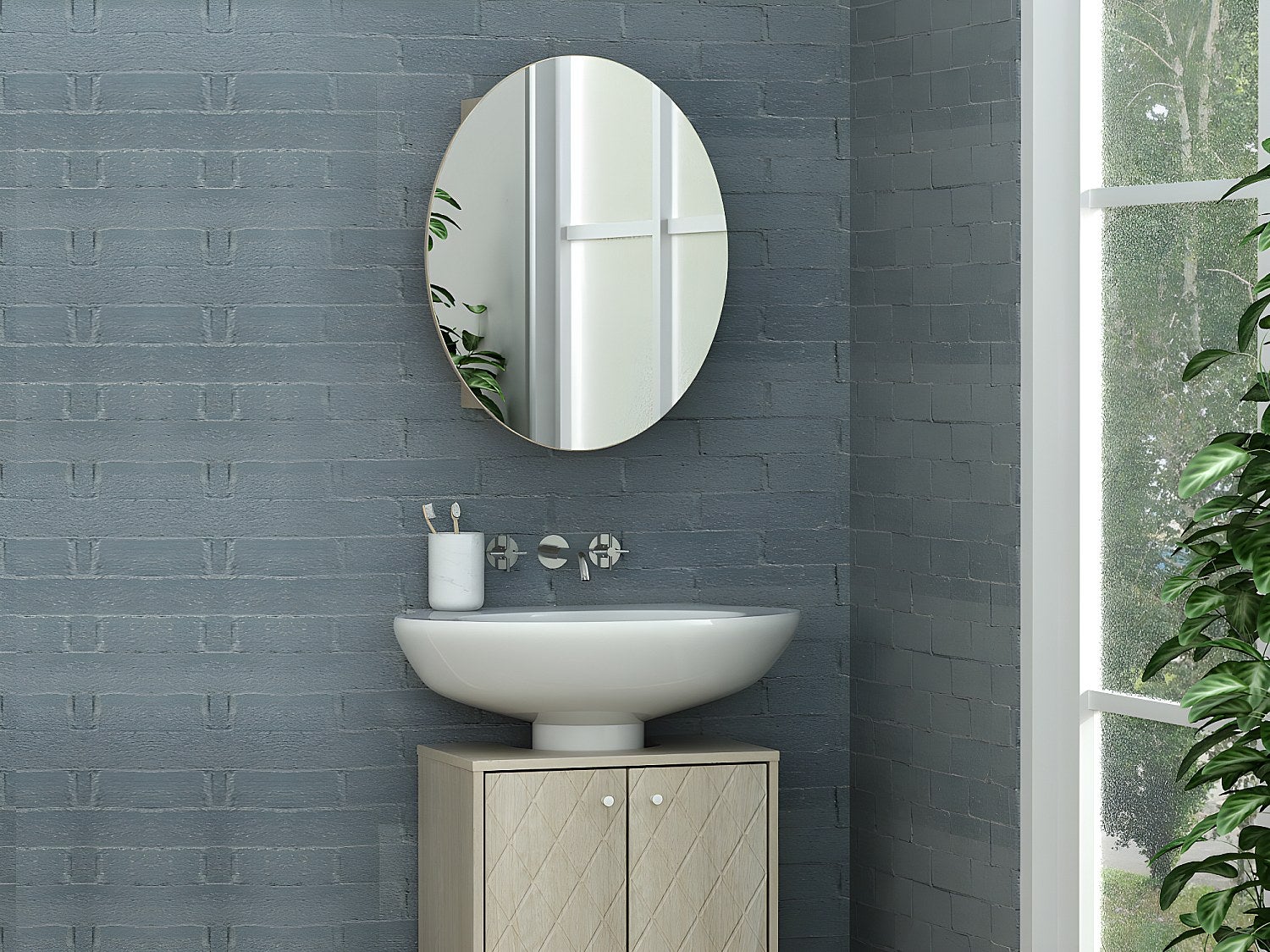 Armoires à Miroir Salle De Bains Murale Ronde avec Lumière Armoire De Rangement Murale en Bois avec Miroir Salle De Bains Ronde Miroir De Vanité avec Lumière (Couleur Bois 60cm/23.6inches