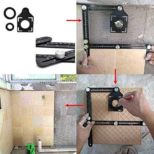 Strumento Multi-Angolo Misura Righello Layout Strumento Di Misura,Quattro Angoli 25 Cm Modello Strumento,Strumenti Di Piastrelle in Lega Di Alluminio Per Muratore,Costruttori,Fai-Da-Te