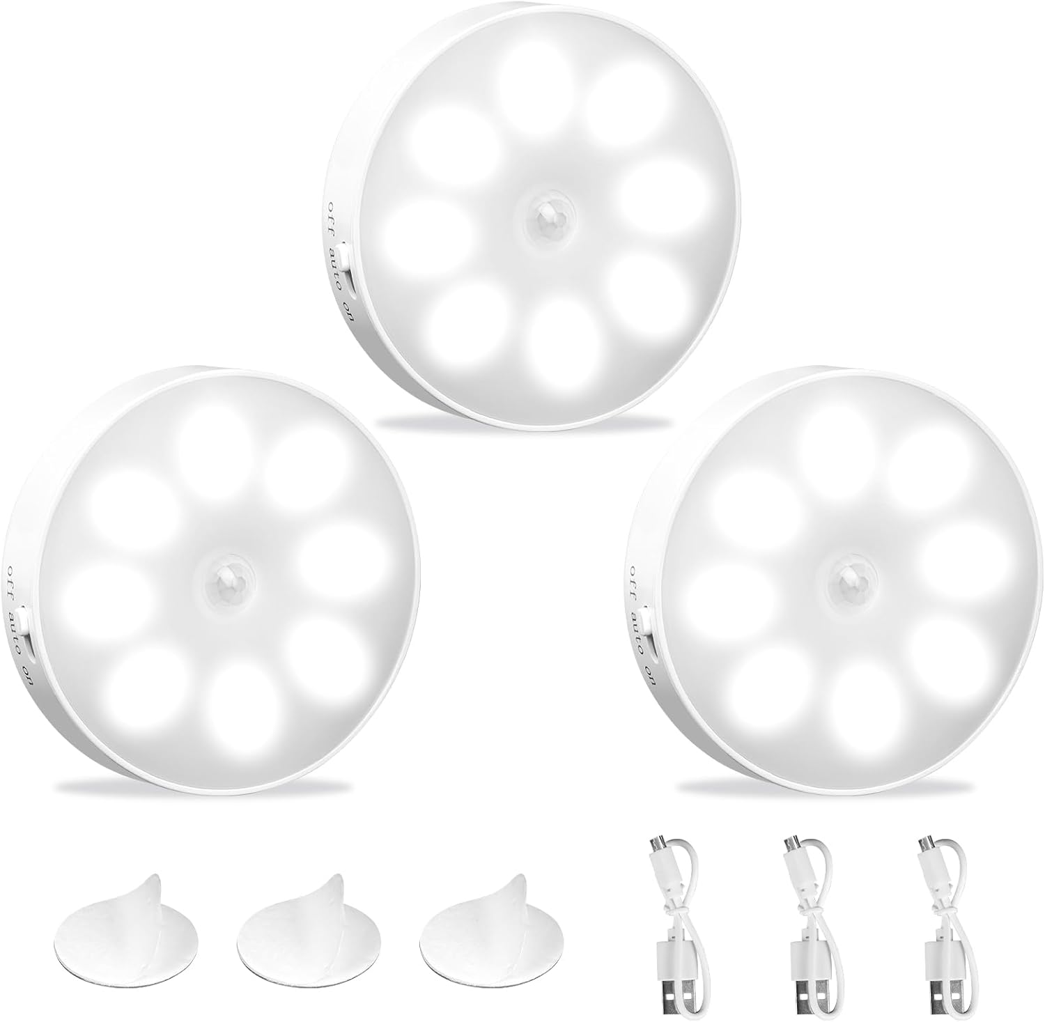 Lot De 3 Lampes À Piles Rechargeables Sous Armoire Avec Télécommande, 140 Lm Sans Fil Avec Lot De 3 Lampes À Piles Rechargeables Sous Armoire Avec Télécommande, 140 Lm Sans Fil Avec