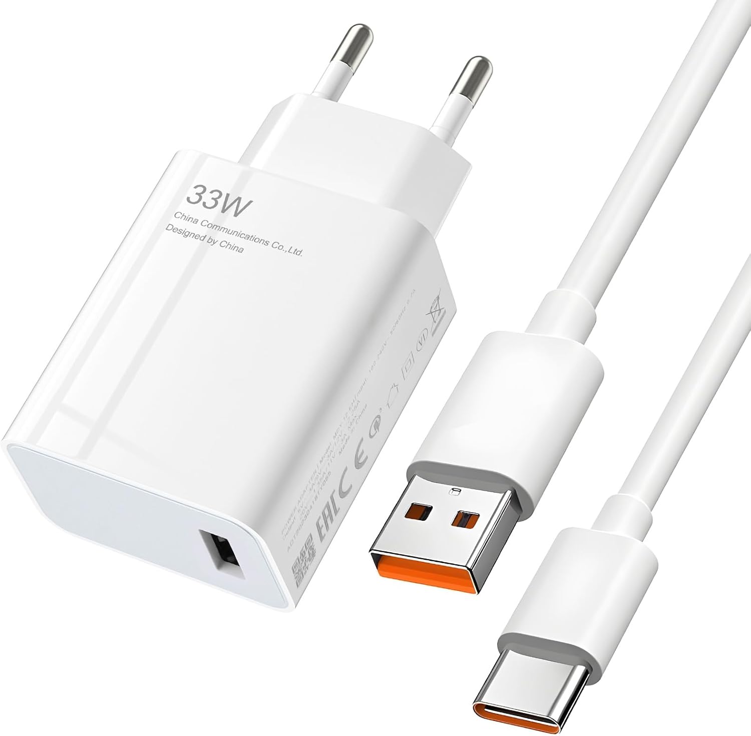 Szybka ładowarka 33W USB-C - Kabel 6A do Xiaomi, POCO, Redmi, szybkie ładowanie smartfonów