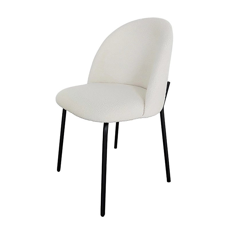 Sedia in tessuto effetto boucle bianca - 2