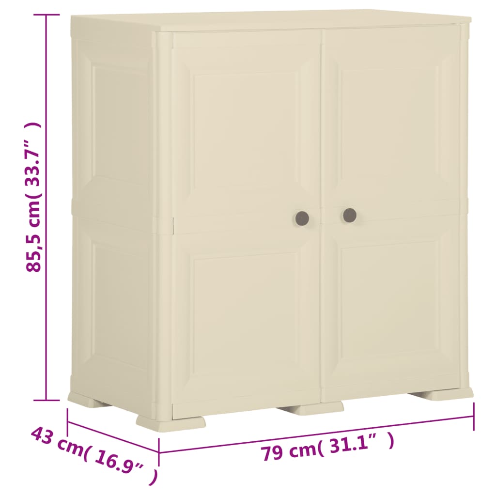 Armoire plastique 79x43x85,5 cm design de bois blanc angora vidaXL - 3