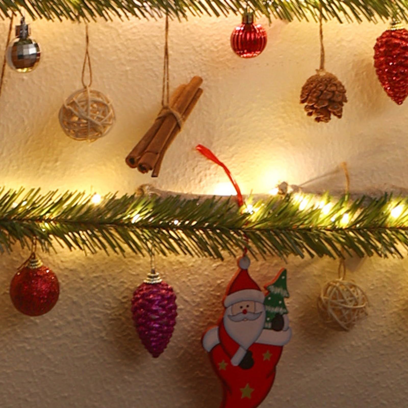Albero di Natale da parete con luci LED, decorazione natalizia, ornamento da parete, atmosfera natalizia. - 3