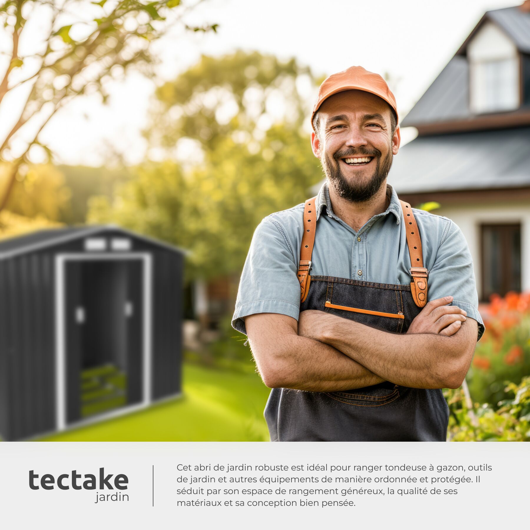 TECTAKE cobertizo para jardín de acero - 7