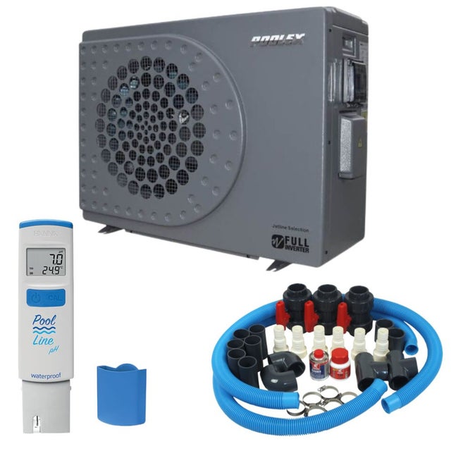 Pack Pompe à chaleur Piscine Poolex Jetline Sélection FI 95 + By pass universel + Testeur / Lecteur de pH et température