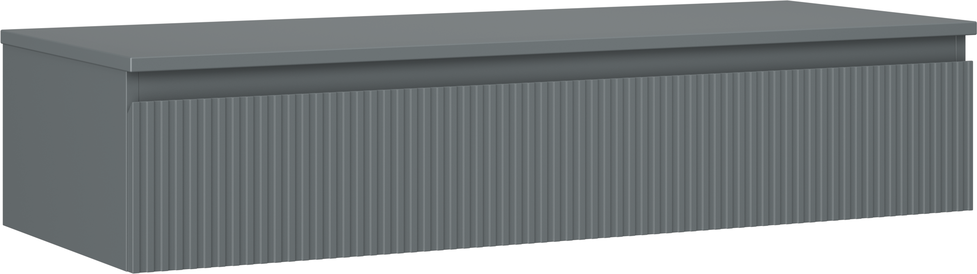 Mexen Rivel szafka łazienkowa podumywalkowa 120 cm z blatem, 1 szuflada, ryflowana , grafit mat - 91A20-12023-1-BFC66