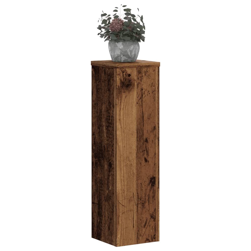 Support de plante, 2 pièces, bois ancien, 17 × 17 × 60 cm - 8