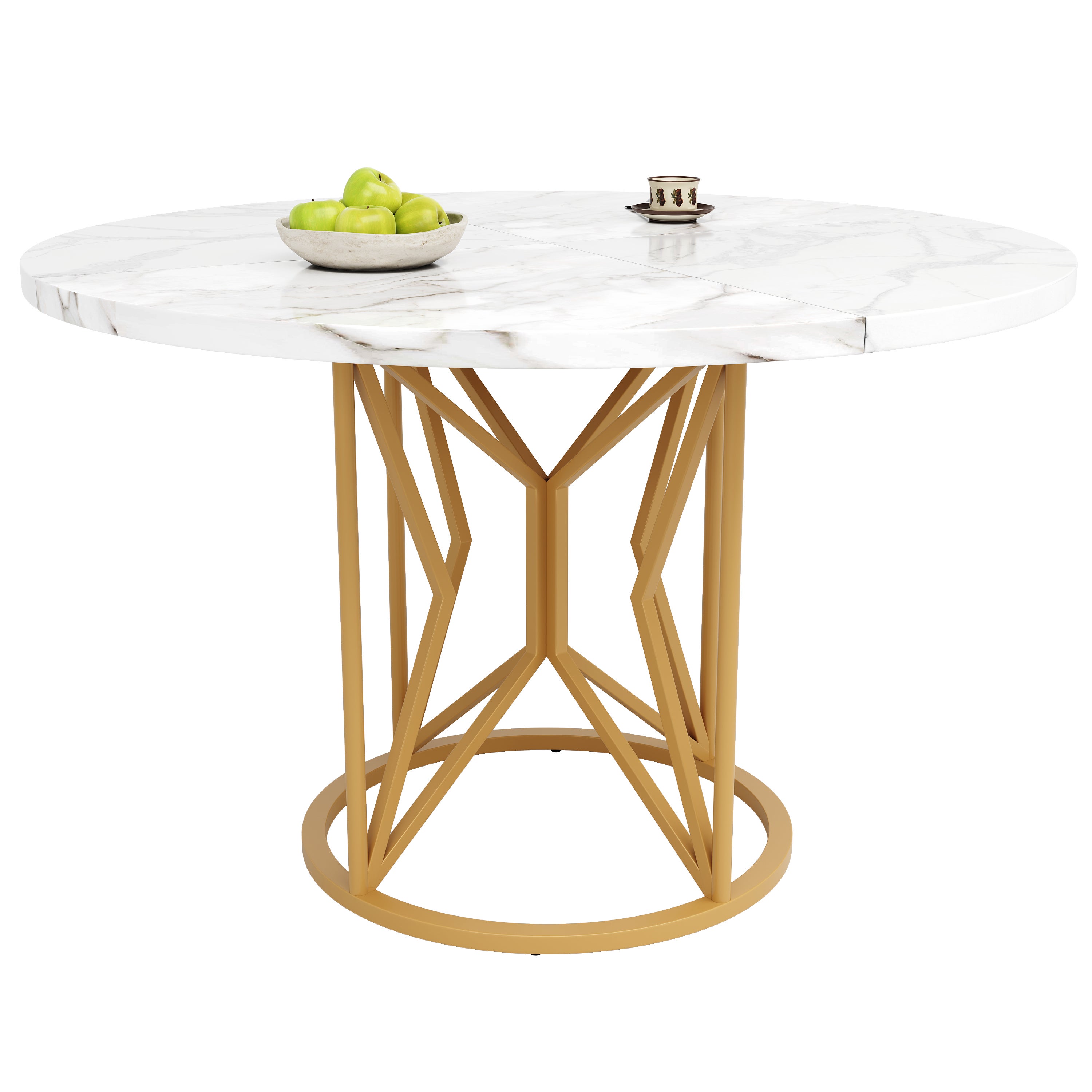 Mesa de comedor redonda (100×100×76cm),mesa de cocina,mesa de centro redonda para 4-6 personas,adecuada para el comedor,sala de estar,patas de mesa de