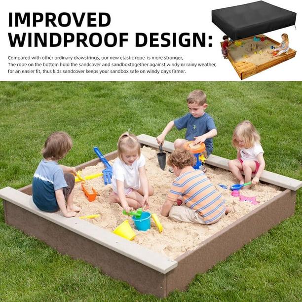 Housse de protection pour bac à sable, carrée, imperméable, tissu Oxford 210D, coupe-vent et anti-poussière (150 x 150 cm) - 5
