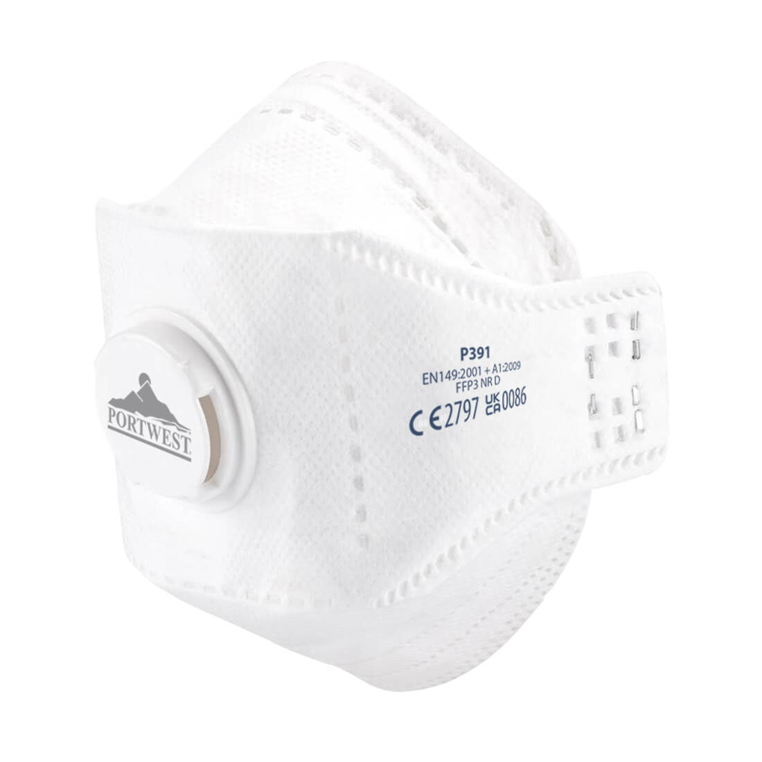 10 Masques Eagle Pliables Ffp3 Avec Valve Portwest Blanc - 3
