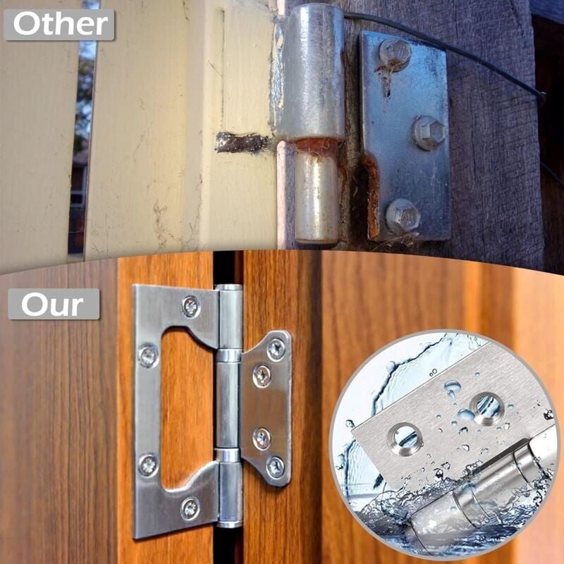 3 Pièces Charniere Porte Lourde Charnières Inox Roulement à Billes Charnière de Porte Charniere Portail Exterieur pour Portes de Maison, Chambre - 2
