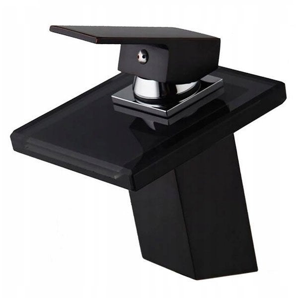 BATERIA UMYWALKOWA LUNA SZKLANA NISKA STOJĄCA S-1002B CZARNA