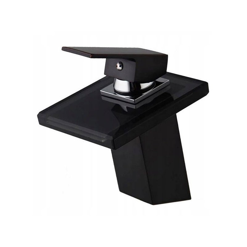 BATERIA UMYWALKOWA LUNA SZKLANA NISKA STOJĄCA S-1002B CZARNA